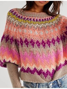 Free People “Home for the holidays” Fair Isle sweater XS